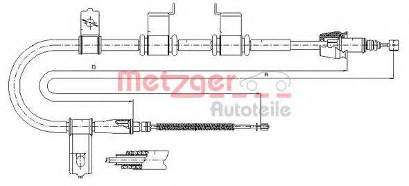 METZGER 172540 Трос, стоянкова гальмівна система
