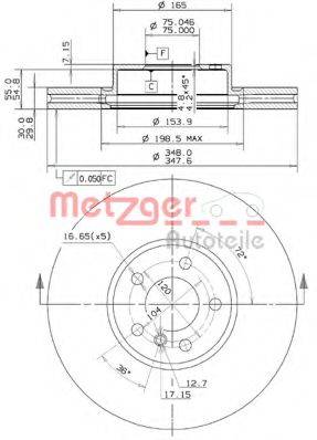 METZGER 25099V гальмівний диск