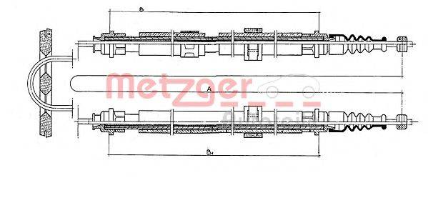 METZGER 4312 Трос, стоянкова гальмівна система