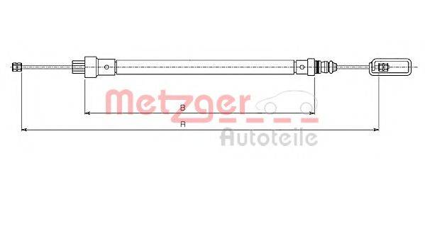 METZGER 4912 Трос, стоянкова гальмівна система