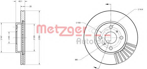 METZGER 6110154 гальмівний диск