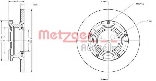 METZGER 6110205 гальмівний диск