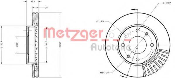 METZGER 6110433 гальмівний диск