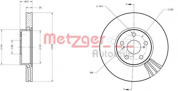 METZGER 6110625 гальмівний диск