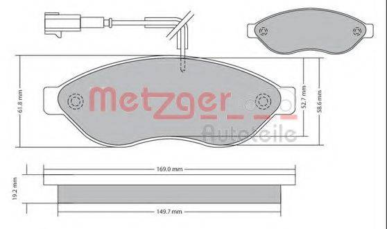 METZGER 1170073 Комплект гальмівних колодок, дискове гальмо