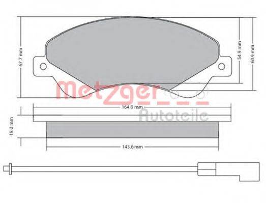 METZGER 1170146 Комплект гальмівних колодок, дискове гальмо