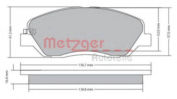 METZGER 1170205 Комплект гальмівних колодок, дискове гальмо