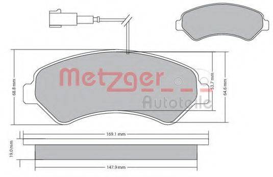 METZGER 1170248 Комплект гальмівних колодок, дискове гальмо
