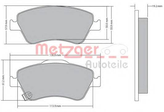 METZGER 1170299 Комплект гальмівних колодок, дискове гальмо