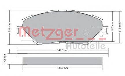METZGER 1170443 Комплект гальмівних колодок, дискове гальмо