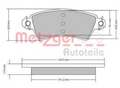 METZGER 1170499 Комплект гальмівних колодок, дискове гальмо