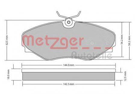 METZGER 1170537 Комплект гальмівних колодок, дискове гальмо