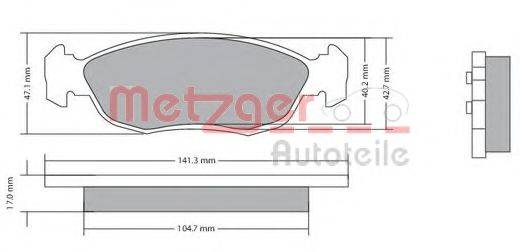 METZGER 1170578 Комплект гальмівних колодок, дискове гальмо