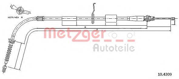 METZGER 104309 Трос, стоянкова гальмівна система