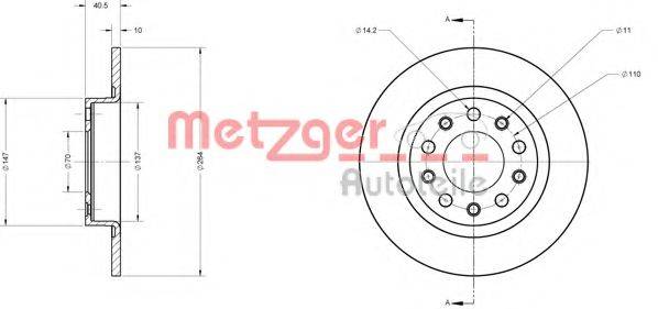 METZGER 6110690 гальмівний диск
